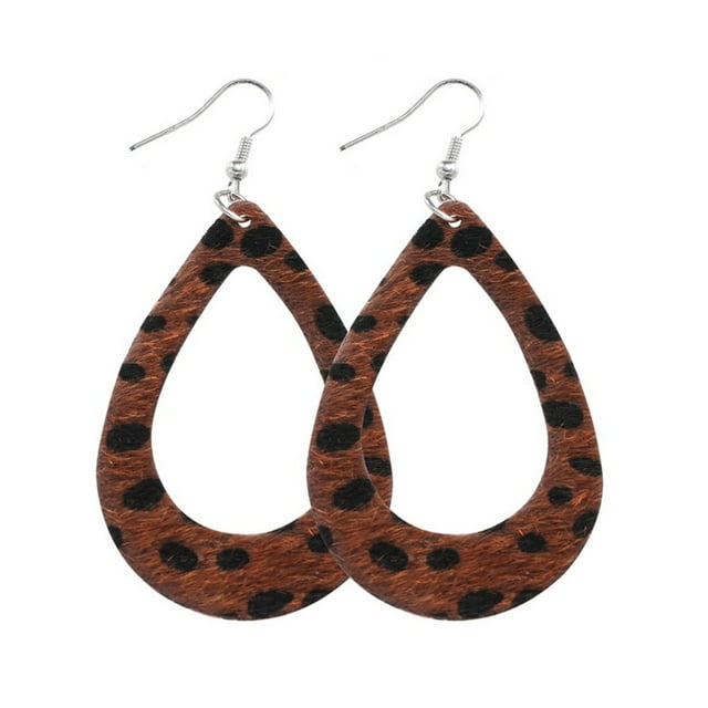 Leopard Print Earrings Charming Fashion Accessory Female Ears Dangles for Jewelry Adornment Dual-sided Water Drop Ear Dangles Birthday Gift Type 4
