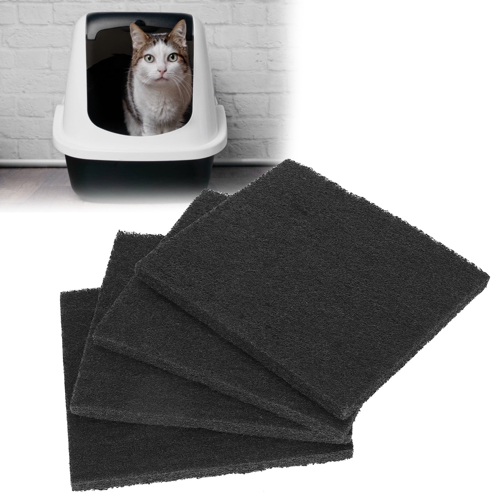 Cat Carbon Replacement Filter, Activated Carbon Filter Pad Replacement Pet Cleaning Supplies Pet Litter Box Charcoal Filter  for Keep Fresh and Clean Smell