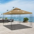 thumbnail image 2 of ZOPan 10x10 FT Gazebo Replacement Canopy Top Cover 2-Tiered Upgraded Patio Sunshade UV Protection, Canopy Cover ONLY (Tan), 2 of 9