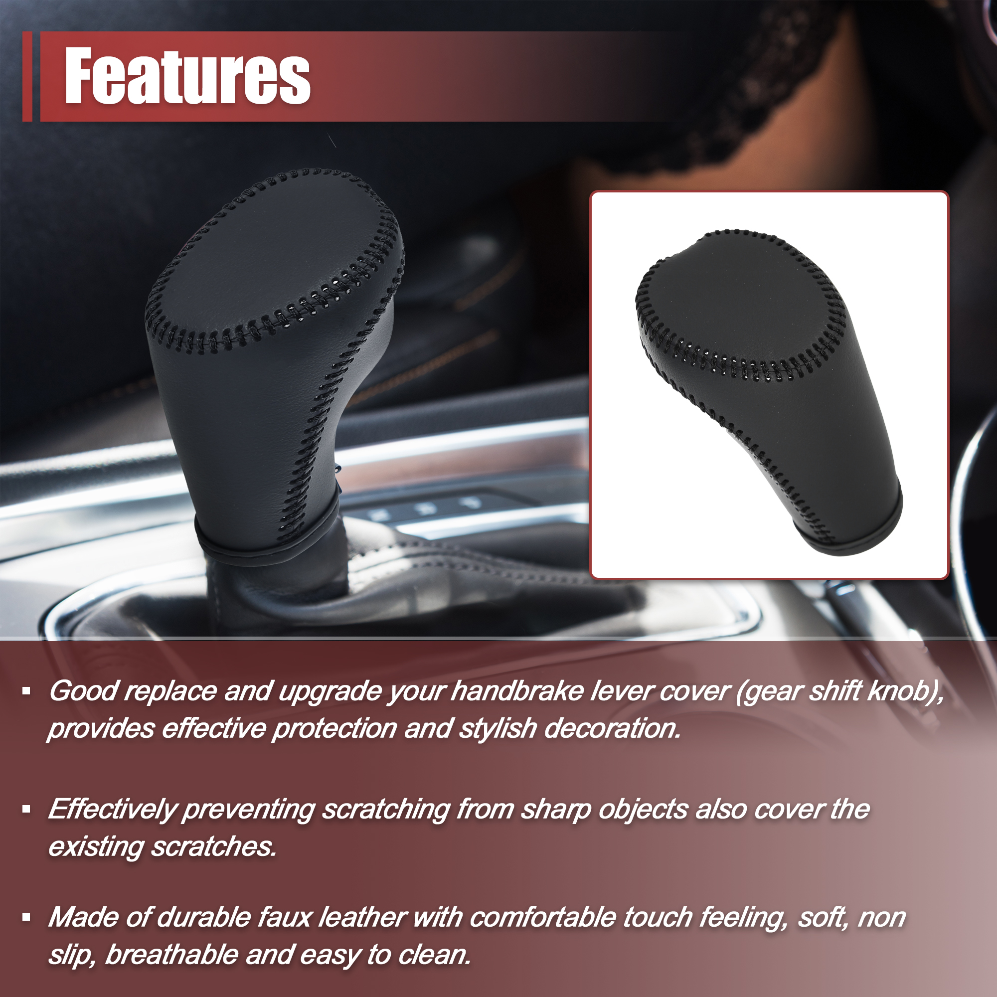 Unique Bargains Car Gear Shift Knob Cover Protector for Chevrolet Equinox 2018-2021 Black