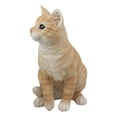 thumbnail image 3 of Statue de Chat Tabby Orange Assis Réaliste 12 Pouces avec Yeux en Verre Décor Animal, 3 of 4