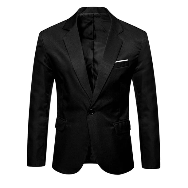 Chaqueta de vestir con un botón Lars Amadeus Corte Slim Negro L