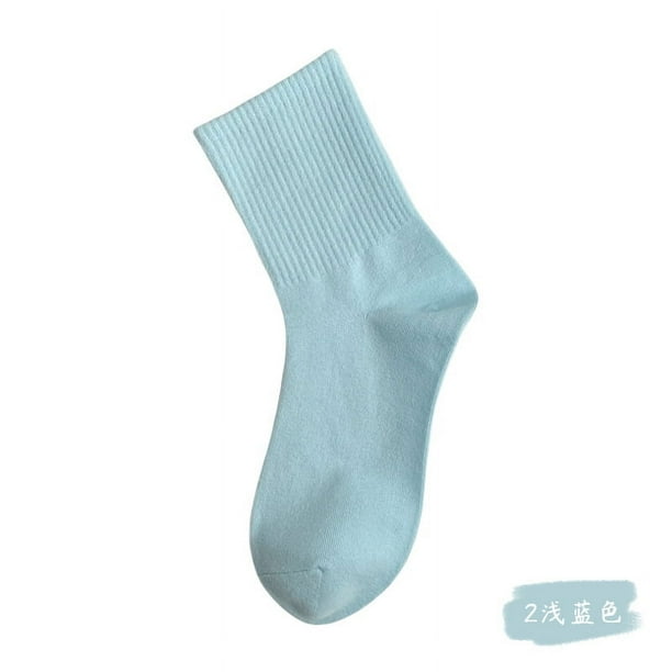Nvzi 10 pairs of Womens Cotton Crew Socks, Thin Soft Comfort Breathable Dress Socks, Above Ankle Crew Socks for Business, Casual,(Light Blue)