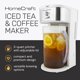 thumbnail image 2 of HomeCraft Sistema de preparación de café helado y té helado de acero inoxidable blanco de 3 cuartos de galón, 12 tazas, selector de fuerza y ​​cámara de infusión, perfecto para café con leche, limonad, 2 of 5