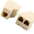 Unique Bargains Plastic RJ11 6P4C 1 To 2 Female Telephone Cord Line