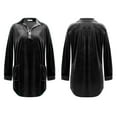 thumbnail image 5 of Juniors T-Shirts Velvet Long Sleeve Pocket Casual Shirt Dress T Shirts for Women, 5 of 6