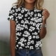 thumbnail image 4 of Camisas de Manga Larga para las Mujeres Suelto Ajuste Impreso Verano Sexy Cuello Redondo Superior, Poliéster Regular, 4 of 5