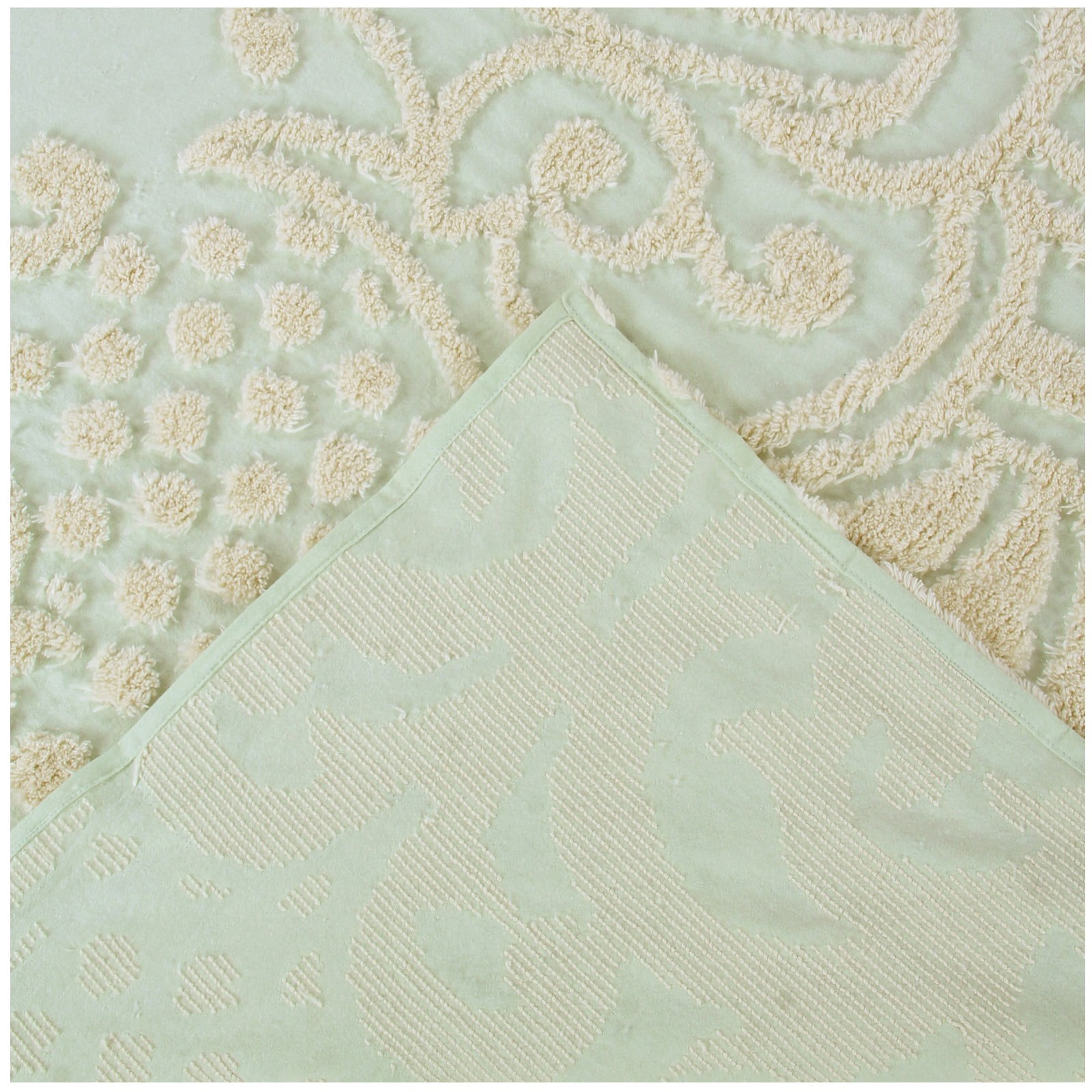 Better Trends Chenille Bedspread For Full/Double Size Bed 100% Cotton Lightweight Bedspread for all Season 96" x 110" Florence Collection (Sage)