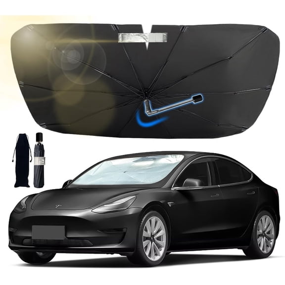 Windshield Sun Shade Umbrella for Acura MDX/RDX/TLX/ILX 2014-2024, Foldable Car Umbrella Sunshade with UV Block Front Window Cover (Heat & Sun Protection)