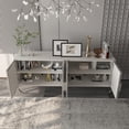 thumbnail image 4 of Clihome 4-Door Accent Sideboard Storage Cabinet with Adjustable Shelves, 70" White Modern Sideboard Buffet Cabinet for Kitchen, Dining Room, Living Room, Entryway, 4 of 9