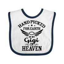 Inktastic Handpicked for Earth by My Gigi in Heaven with Angel Wings Boys or Girls Baby Bib