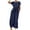 Dark Blue, variant on Women's Jumpsuit Short Sleeve Pocket Solid Color Loose Straight Pants Fashion Bandage Romper Pants with Pocket Orange XXXXL