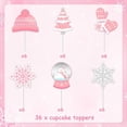thumbnail image 7 of Kreatwow Winter Party Cake Decorations Winter Onederland Snowflake Cupcake Toppers Pink Wonderland Cake Decorations Snowman Christmas Tree Winter Baby Shower Party Supplies Pink for Girls 1st Birthday, 7 of 7
