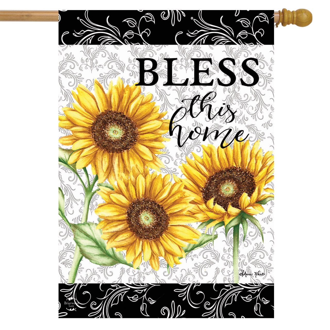 no dragonfly TOLAND GARDEN FLAG NEW SUNFLOWERS ON BLUE 12.5" X 18" 