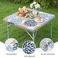 thumbnail image 4 of Square Table Cover with Elastic Closure, 34x34 Inch Bohemian Floral Tablecloth for Patio Kitchen and Dining Room, 4 of 6