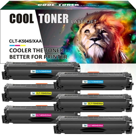 CLT-504S Toner Cartridge Compatible for Samsung CLT-C504S CLT-M504S CLT-Y504S 504S Xpress SL-C1860FW SL-C1810W C1860 CLX-4195FW CLP-415NW Printer（Cyan Magenta Yellow, 6-Pack)