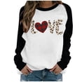 thumbnail image 2 of Amzcrzy Chandails en Molleton à Manches Longues pour Femmes, Chandails de la Saint-Valentin pour Femmes, Imprimé Lettre, Col Rond, Raglan, Décontracté, Imprimé, Chandail à Capuche, Chandails en Molleton de la Saint-Valentin pour Femmes, 2 of 4