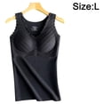 thumbnail image 2 of Chaleco de ropa interior térmica para mujer Camisola sin mangas cálida Chaleco de encaje equipado con sujetador para mujer - Negro, 2 of 5