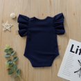thumbnail image 4 of POINTERTECK Summer Newborn Baby Girls Ruffles Romper Short Sleeve Jumpsuit Knitted Romper Summer Outfits, 4 of 6
