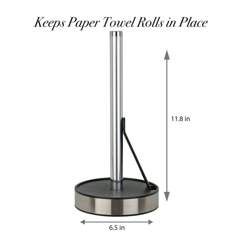 Kitchen Details Paper Towel Holder with Deluxe Tension Arm in Black