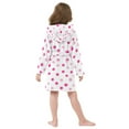 thumbnail image 4 of FORMRS Niños Bathrobe Unisex Hooded Robe Soft Plush Pajamas Sleepwear, Size 2-3T, Purple Polka Dots, 4 of 7