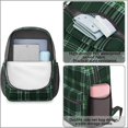 thumbnail image 4 of Green and Black Checkered Pattern 17" School Backpacks for Teens,Waterproof Oxford Fabric,S-Shape Padded Straps for School,Travel,Hiking,Camping, 4 of 6