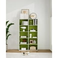 thumbnail image 4 of 5-Tier Narrow Bookshelf for Small Spaces, Vertical Bookcase and  Display Shelf for Living Room or Entryway, Green, 4 of 6