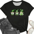 thumbnail image 4 of Ounisa St Patricks Day Women Shamrock Clover Graphic Casual T Shirt Short Sleeve Tee Tops, 4 of 6
