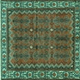 thumbnail image 1 of Ahgly Company Indoor Square Persian Turquoise Blue Traditional Area Rugs, 3' Square, 1 of 4