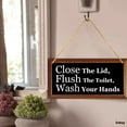 thumbnail image 2 of MUCHENGGIFT Funny Bathroom Signs - Close The Lid, Flush The Toilet, Wash Your Hands Bathroom Sign, Bathroom Sign Wall Decor Plaque, Rustic Wood Wall Hanging Farmhouse Decorative, 2 of 5