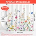 thumbnail image 2 of Dznils White Floral Fabric Shower Curtain, Watercolor Floral Bathroom Curtain with Hooks, Pink, 72" x 72", 2 of 11