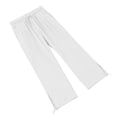 thumbnail image 4 of Arlun Summer Beach Linen Pants Women Lightweight Breathable Solid Color Leisure Trousers with Leg Split Tie Design Ladies Loose Comfort Front Pleated Holiday Bottoms White XL, 4 of 8