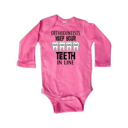 

Inktastic Funny Orthodontist Dental Quote Gift Baby Boy or Baby Girl Long Sleeve Bodysuit