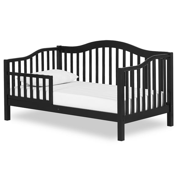 Dream On Me Austin Toddler Day Bed in Black, Greenguard Gold Certified, JPMA Certified, Non-Toxic Finishes, Low to Floor Design, Side Safety Guard Rail