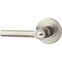 ENTUBCRR150 Entry Tube Lever and Contemporary Round Rose with 6AL Latch and Dual Strike Satin Nickel Finish
