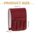 thumbnail image 3 of 2 PCS Sofa Armrest Organizer Non-Slip Remote Control Holders for Recliner Couch Chair Armchair Caddy with 5 Pockets for Table,Cell Phone,Ipad,Magazines,Books (13x35In, WineRed), 3 of 6