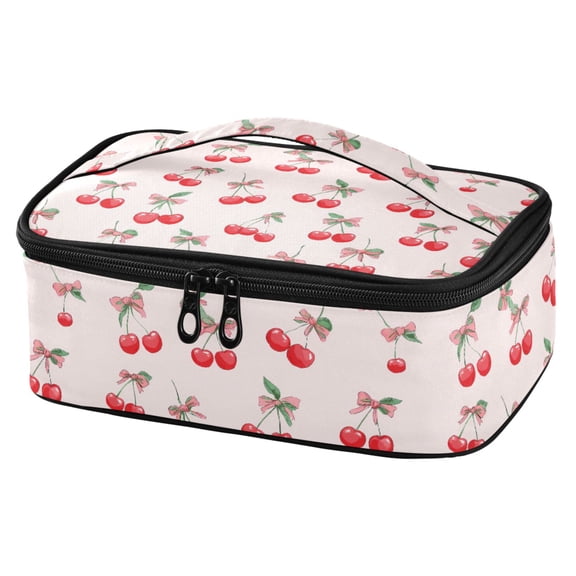 ALAZA Cherry with Bows Lunch Box Insulated Cooler Tote Bag Reusable School Picnic Travel Office