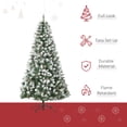 thumbnail image 3 of Árbol de Navidad HOMCOM de 6 pies, sin iluminación, cubierto de nieve, abeto completo con 61 piñas, 3 of 9