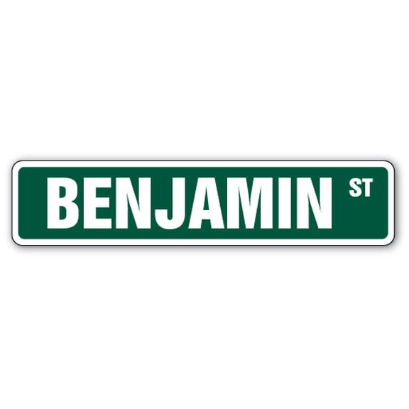 BENJAMIN Street Sign Childrens Name Room Sign | Indoor/Outdoor | 24" Wide