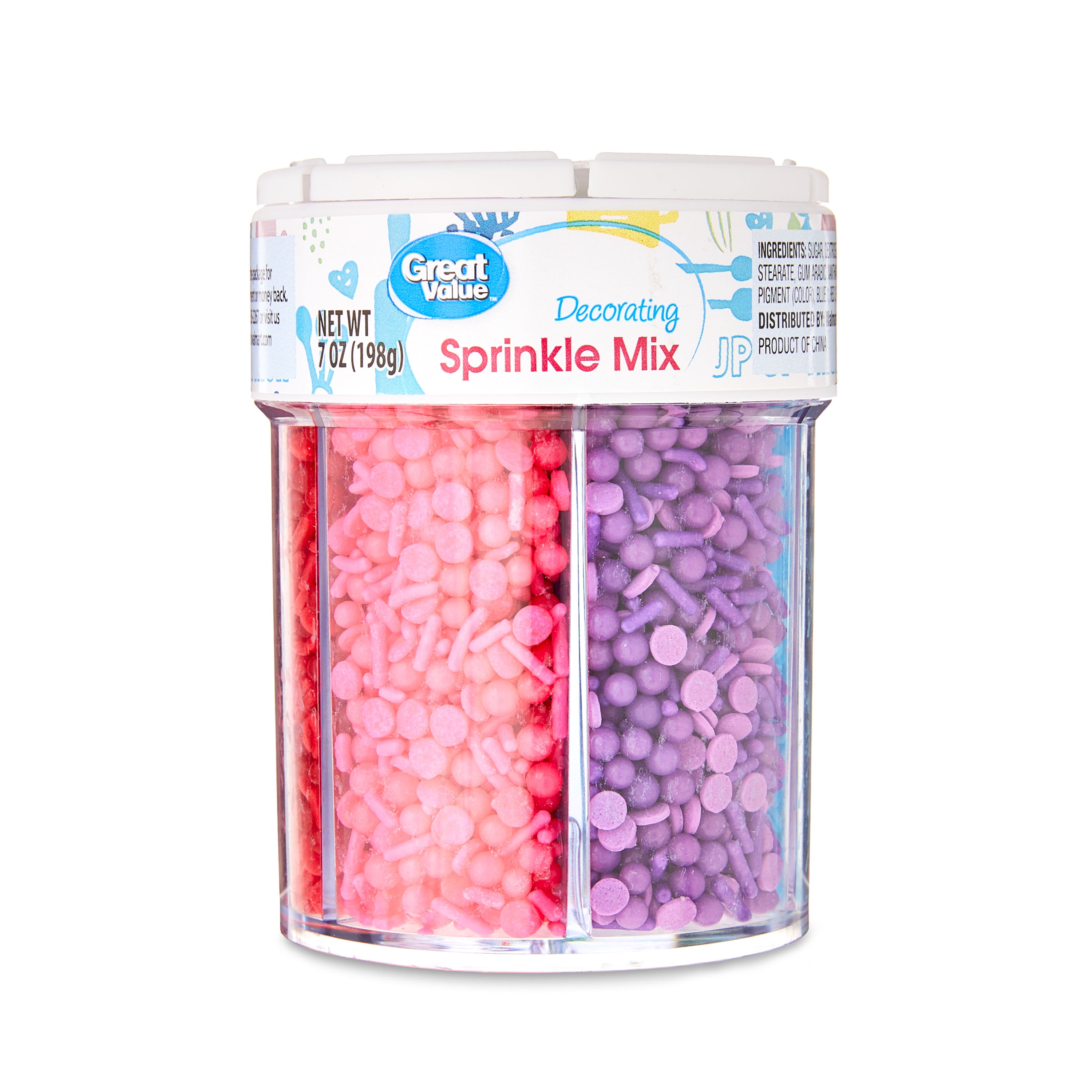 Great Value 6-Cell Rainbow Sprinkles Mix, 7 oz
