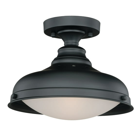 Keenan 12.25-in W Bronze Farmhouse Barn Dome Semi Flush Mount Ceiling Light