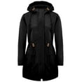 thumbnail image 3 of iHPH7 Hooded Jacket Women Long Jackets for Women Travel Jacket Fall Coats Active Wear Jackets for Woman Womens Rain Jacket with Hood Waterproof Trench Coat Women Black L, 3 of 7
