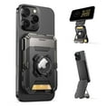 thumbnail image 2 of SUPCASE for MagSafe Wallet with AirTag Holder, Magnetic Airtag Wallet for Men, [Hold 5 Cards] [Adjustable Stand] [RFID Blocking] Phone Stand Card Holder Tripod for iPhone 16/15/14/13/12 Series, Black, 2 of 11