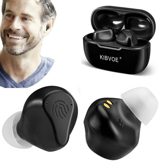 KIBVOE Sound Amplifiers, Comfort Design, Rechargeable Noise Cancelling Portable Sound Amplifier(Black)