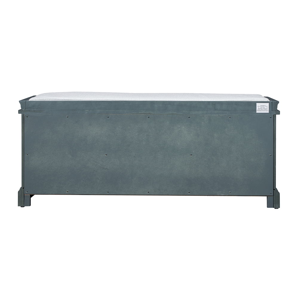 Lowestbest Storage Bench with 2 Drawers and 2 cabinets, Shoe Bench with Removable Cushion for Living Room, Entryway (Blue) Lowestbest Storage Bench with 2 Drawers and 2 cabinets, Shoe Bench with Removable Cushion for Living Room, Entryway (Blue)