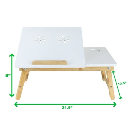 Mind Reader - Bamboo Laptop Cooling Tray - White