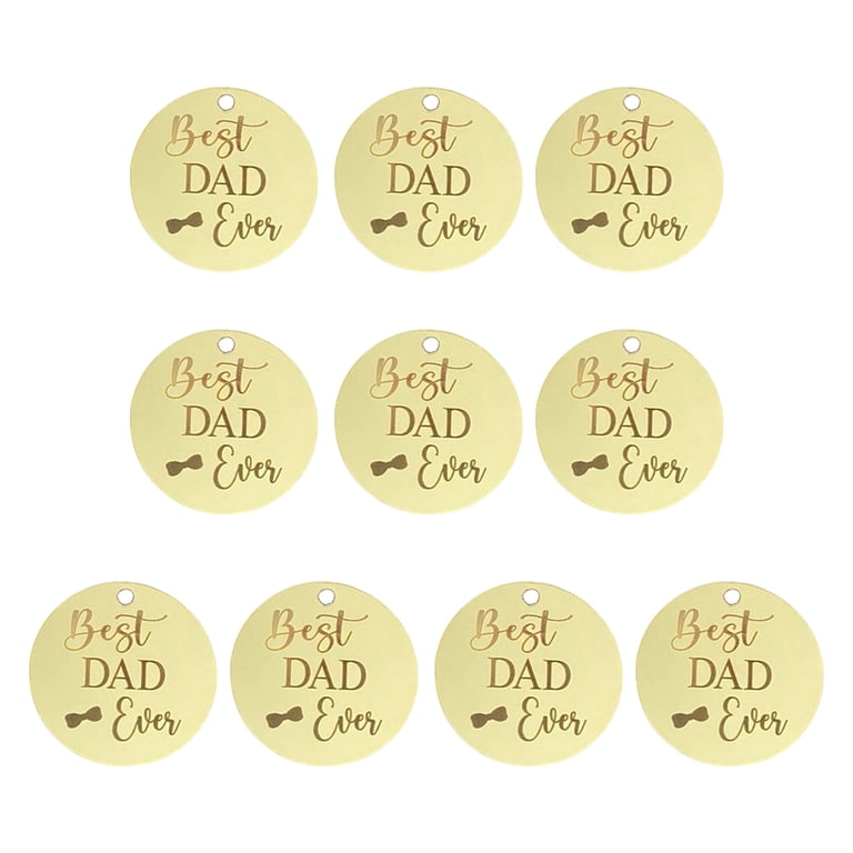 8 Pcs Happy Father's Day Cake Toppers - Gold Acrylic Party Decoration For Cupcakes & Desserts