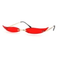 thumbnail image 3 of Mico Cut Out Narrow Blade Cat Eye Rimless Color Sunglasses Gold Red, 3 of 4