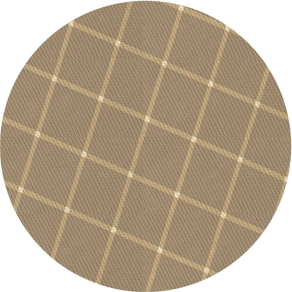 Ahgly Company Indoor Round Patterned Brown Sand Brown Area Rugs, 8' Round