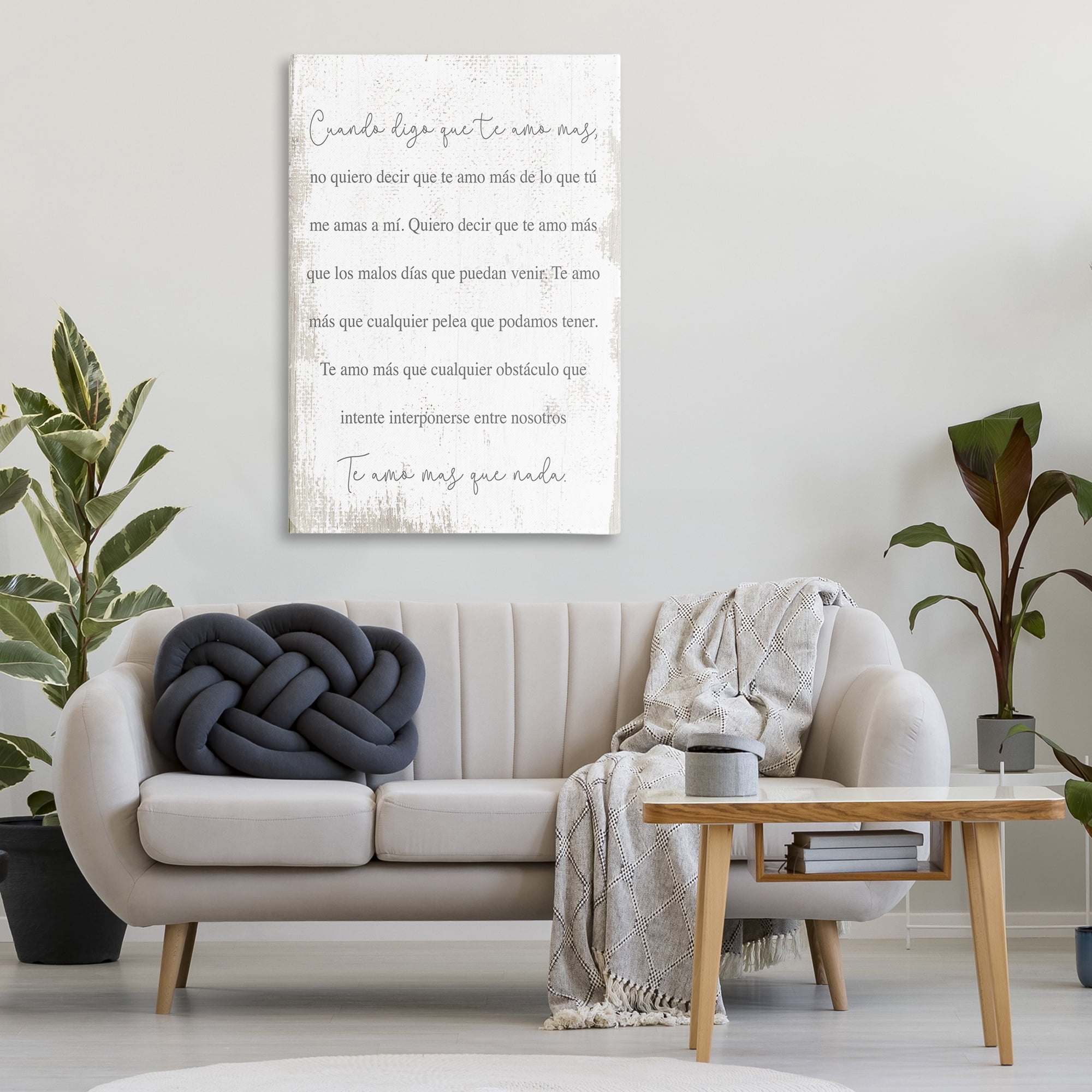 Stupell Industries Te Amo Más Que Nada Inspirational Quotes & Sayings Painting Wrapped Canvas Art Print Wall Art, 30 x 45